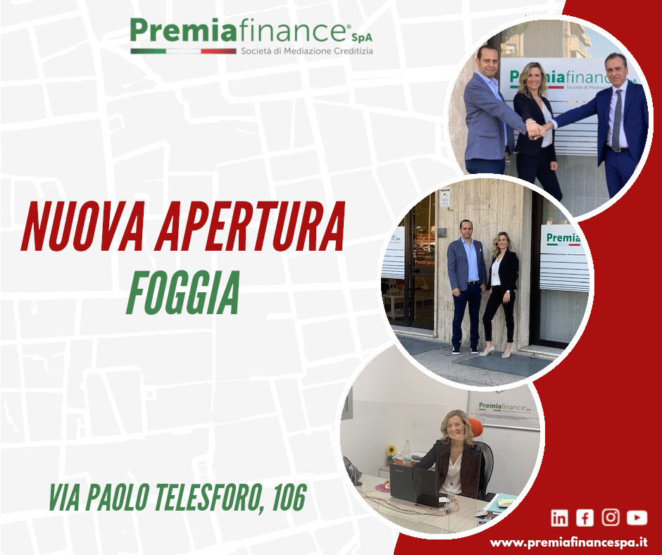 Nuova agenzia Premia Finance SpA – attiva la sede di Foggia