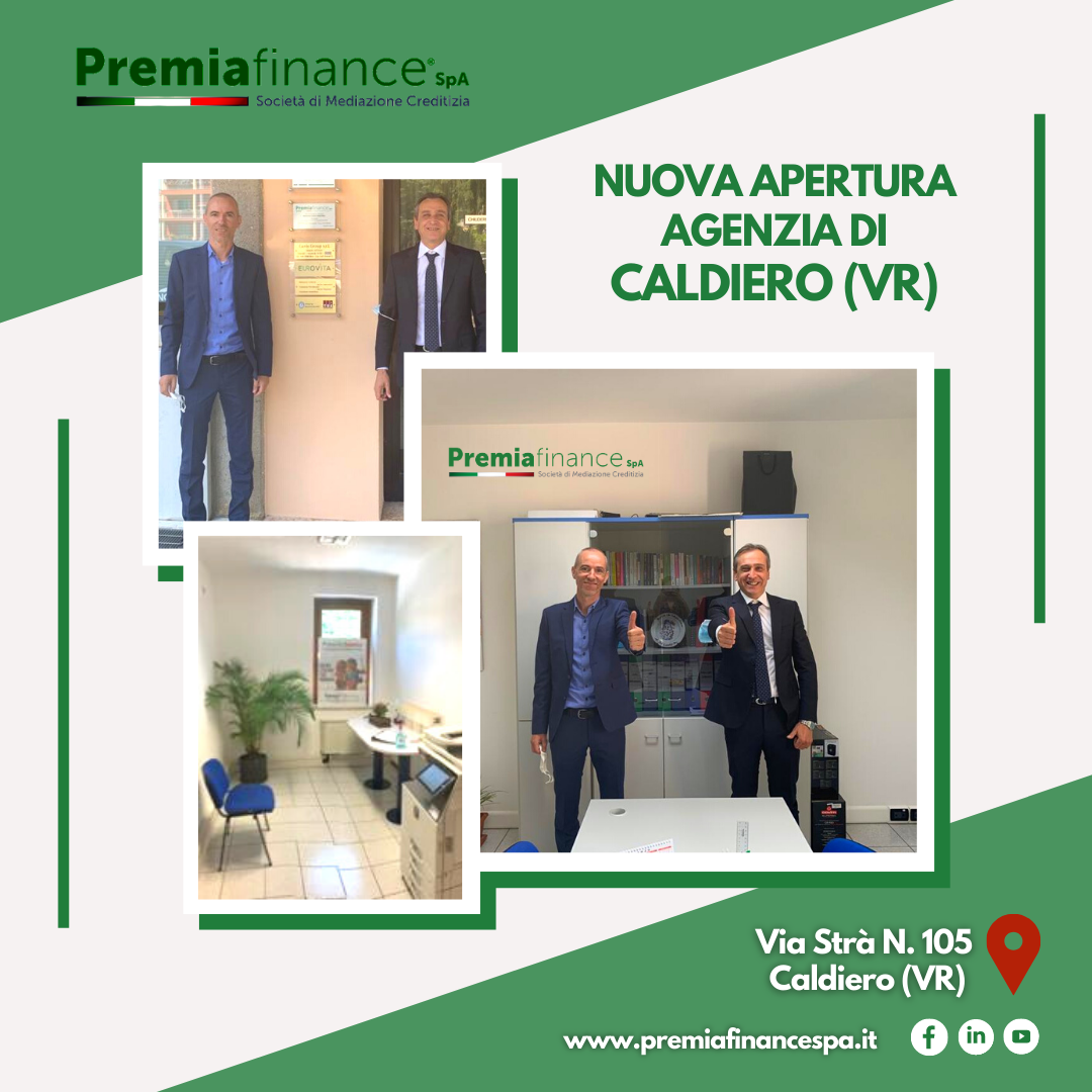 Premia Finance SpA cresce ancora, inaugurata nuova Agenzia a Caldiero (Verona)