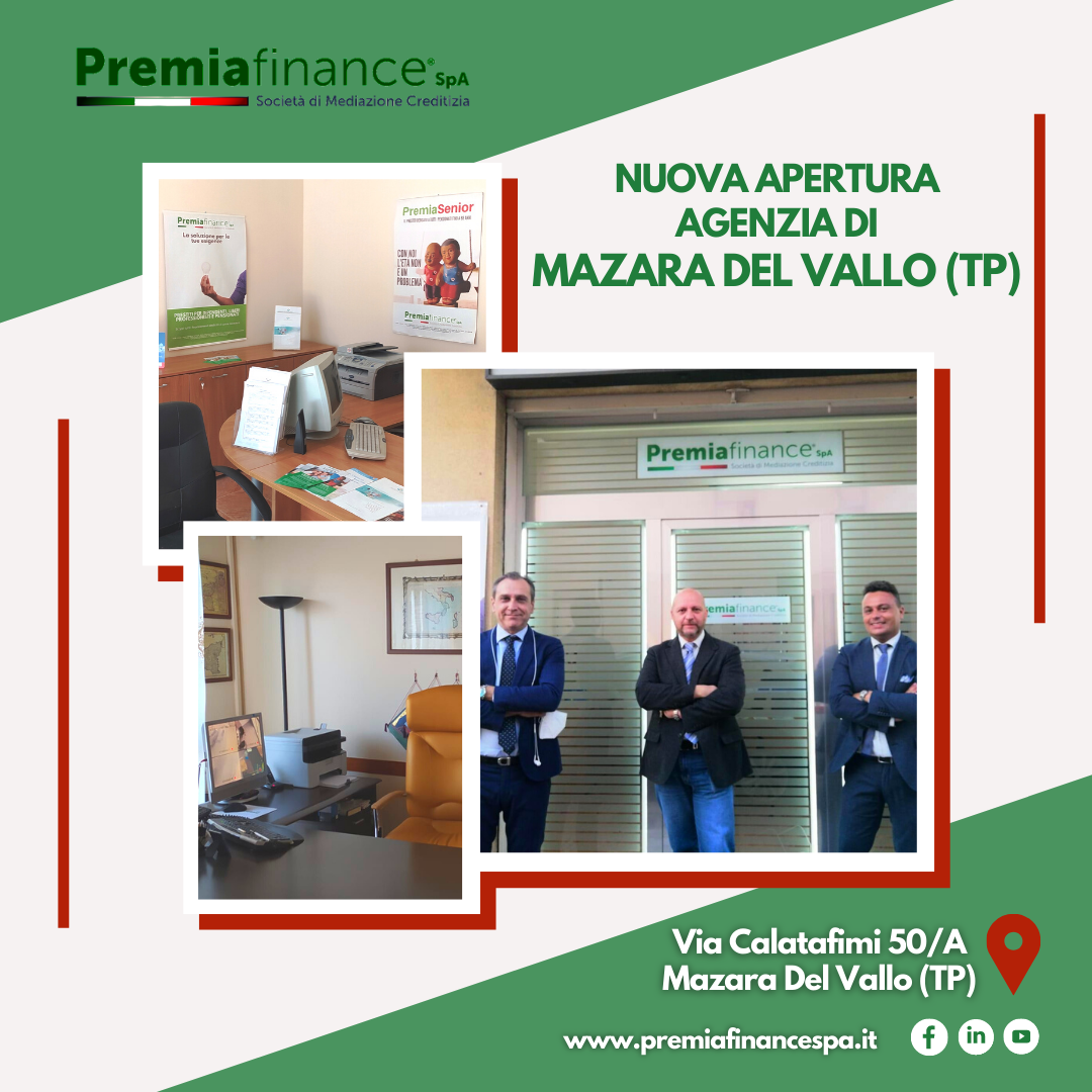 Premia Finance SpA cresce ancora, inaugurata l’Agenzia di Mazara Del Vallo (Trapani)